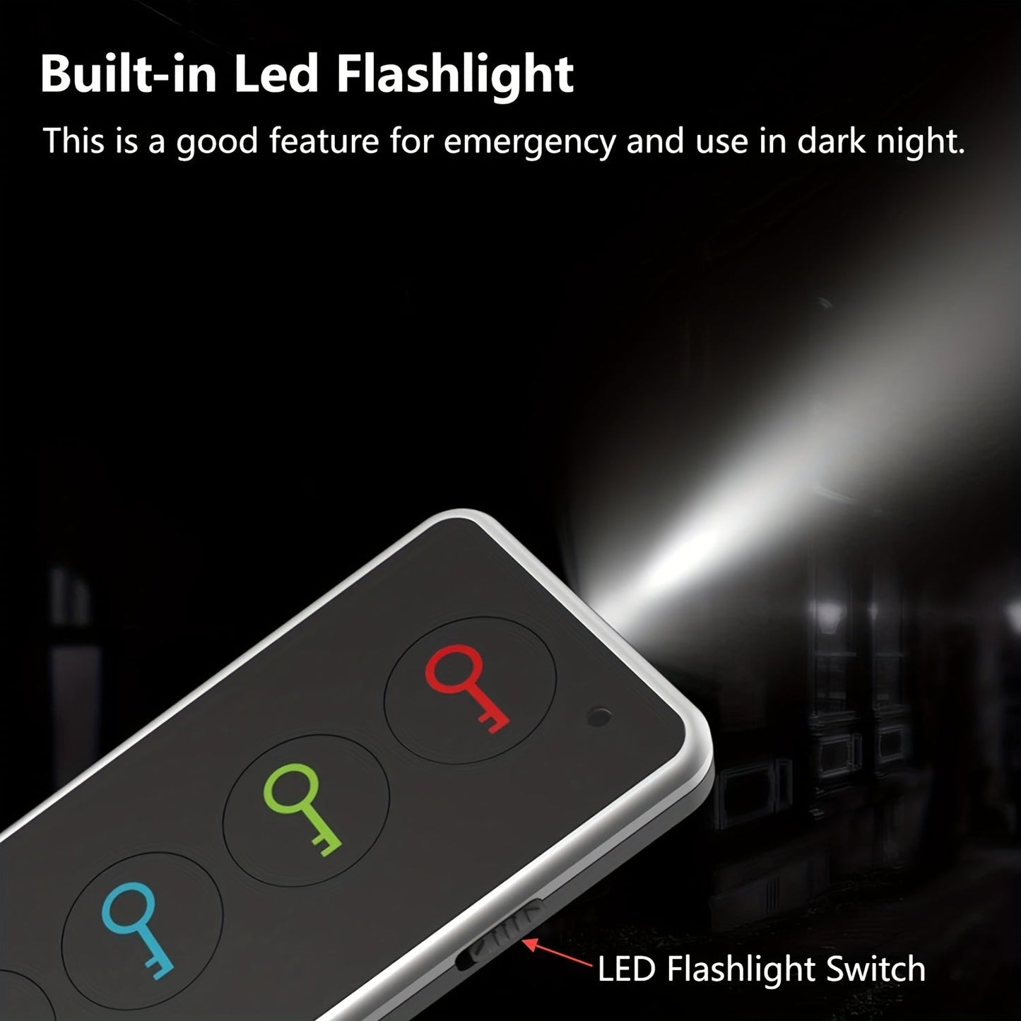 Nyckelfinnare med 4 Mottagare – LED-lampa och Bärbar Design