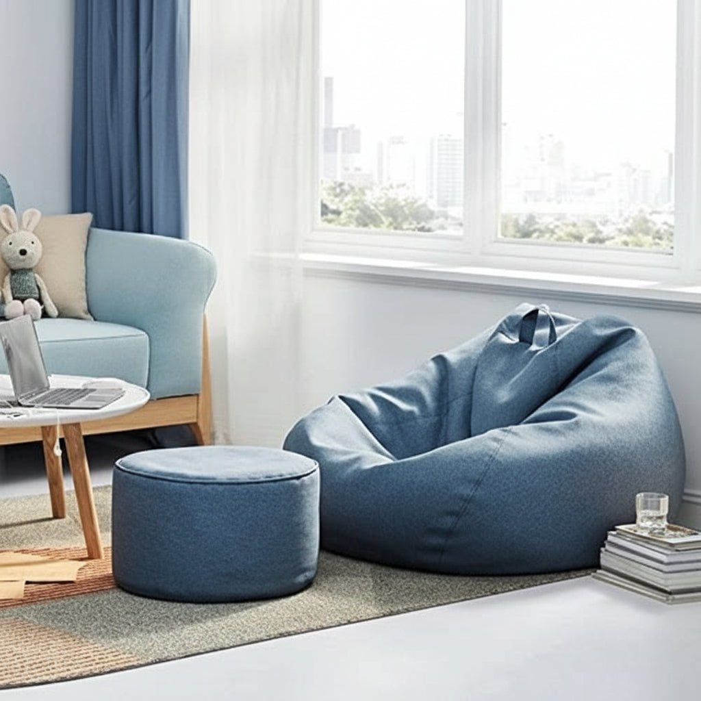 Ergonomisk Sækkestolsovertræk i Blødt Linnedlook