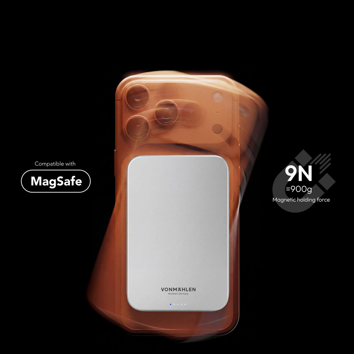 Trådlös Powerbank 10000 mAh med MagSafe, Qi2 och USB-C PD