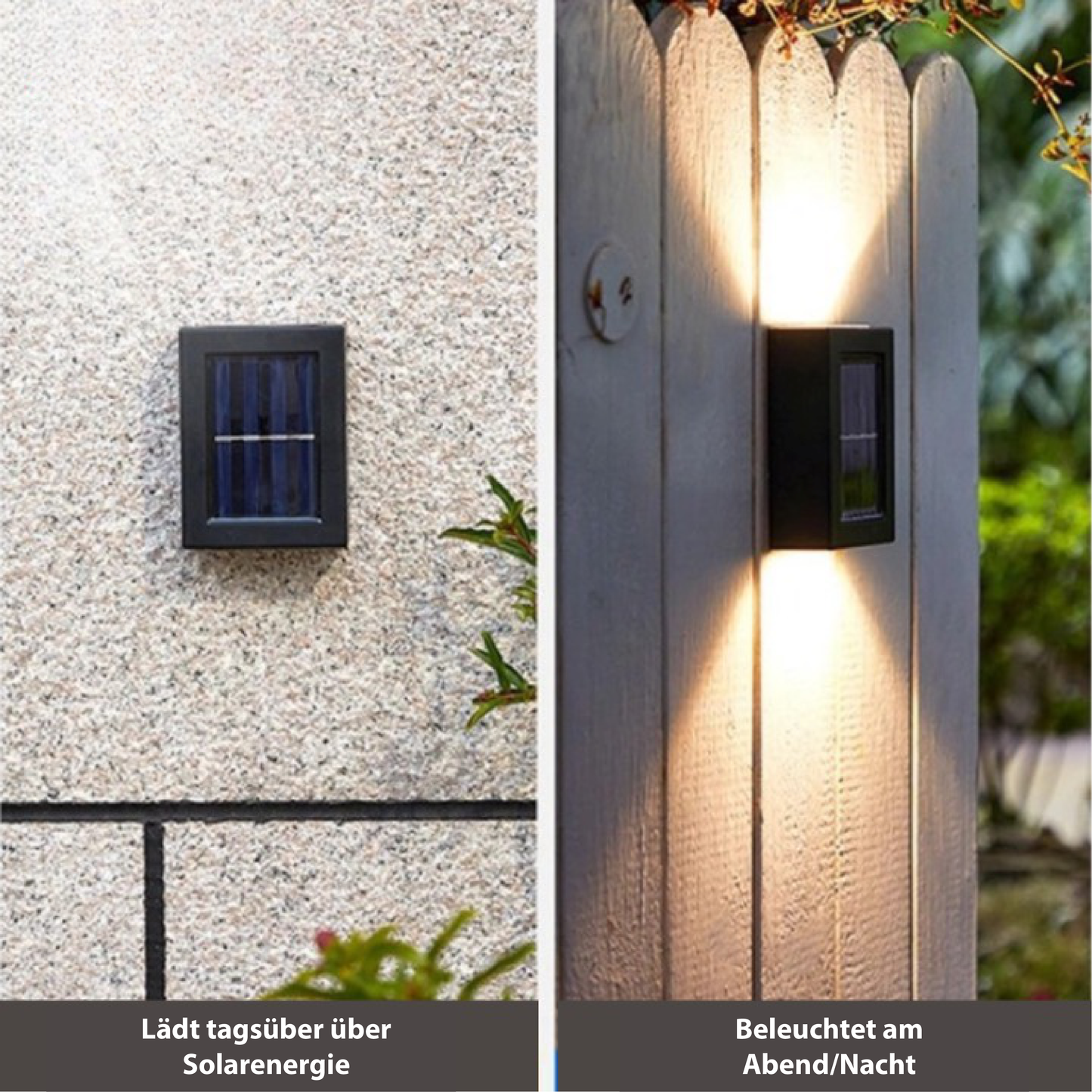 Modern solcellsdriven vägglampa – Trådlös och energisnål