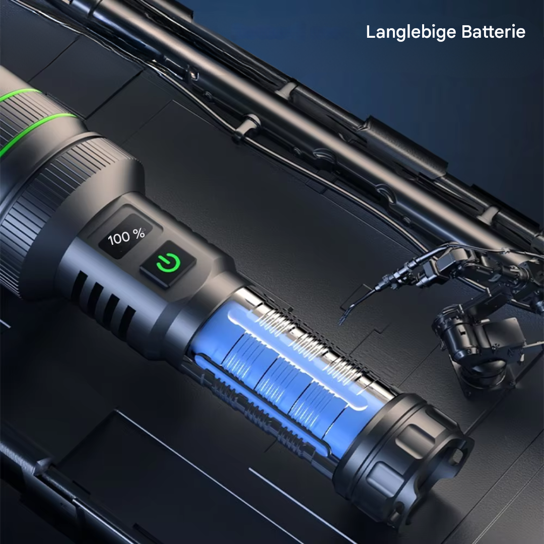 Superstærk LED-lommelygte med justerbart zoom - LuminMax