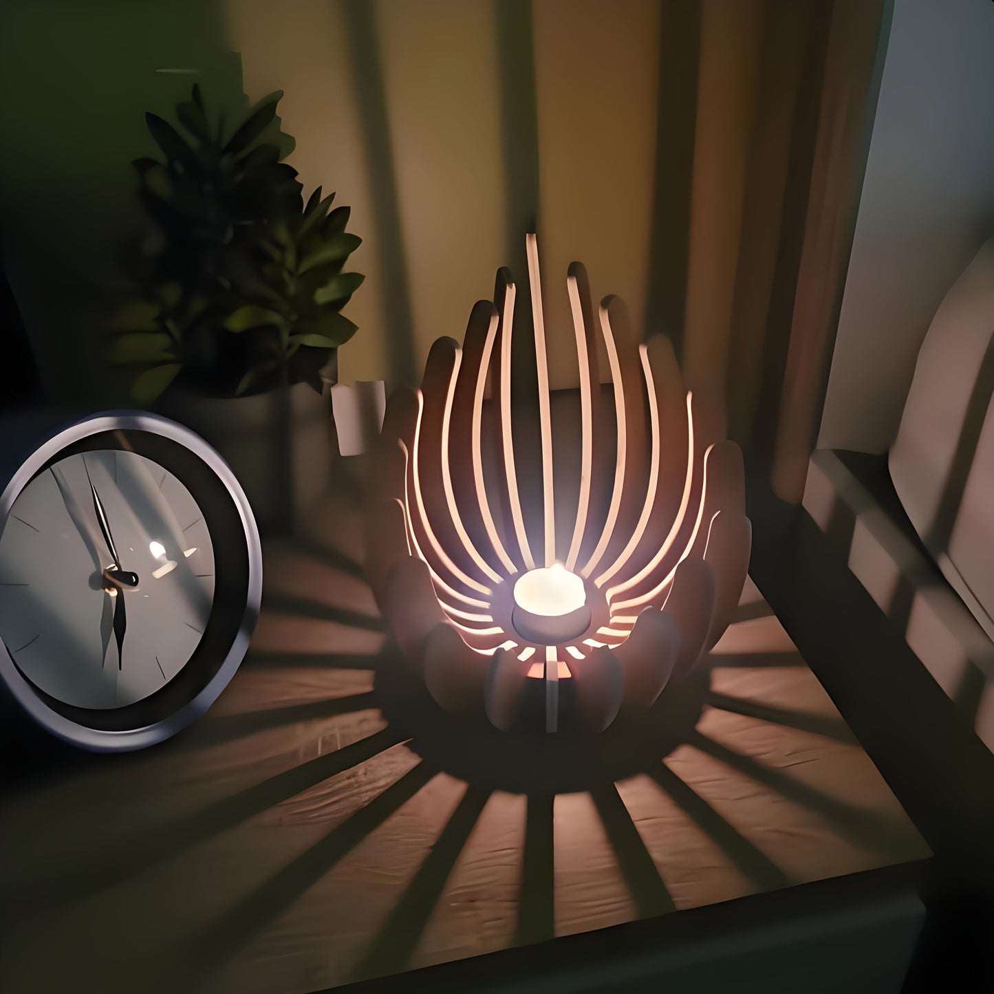 Elegant Lotos Lysestage – Håndlavet i Lagdelt Design
