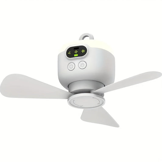 Bærbar USB-Genopladelig Ventilator med LED-Lys