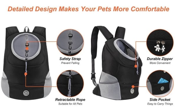 Hunderygsæk med Ergonomisk Design til Komfort og Sikkerhed