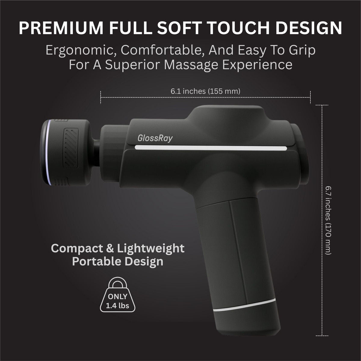 Bärbar massagepistol med värme- och kylfunktion för djupgående massage