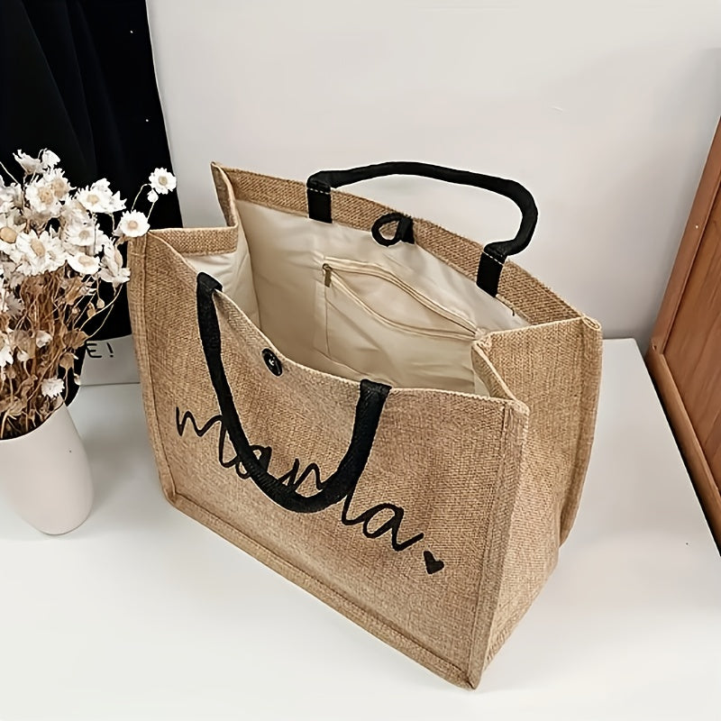 Elegant återanvändningsbar väska med "Mamma"-motiv – Praktisk för varje dag
