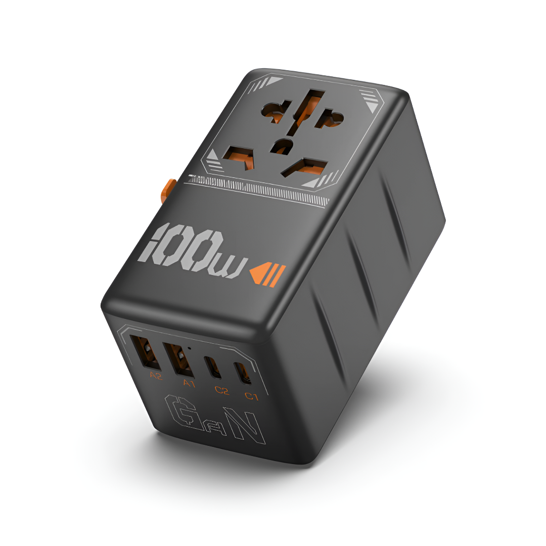 Rejseadapter 100W med Global Kompatibilitet og USB-C