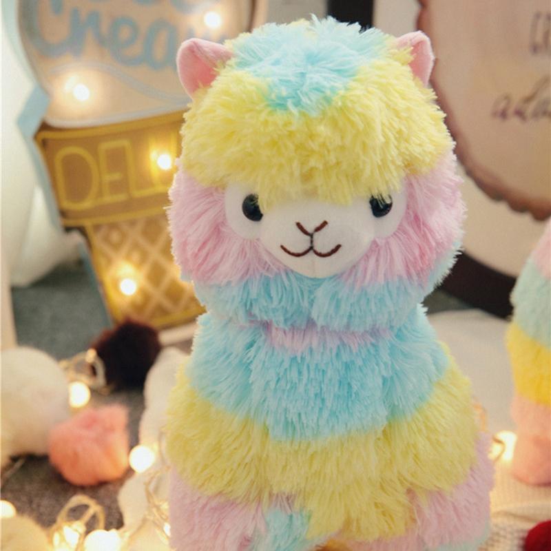 Blød Regenbogen Alpaka Plush Legetøj til Børn og Spædbørn