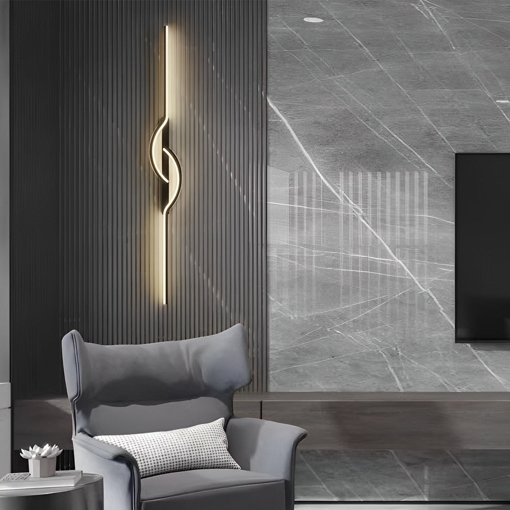 Elegant LED Væglampe i Sort Aluminium med Dæmpbar Funktion