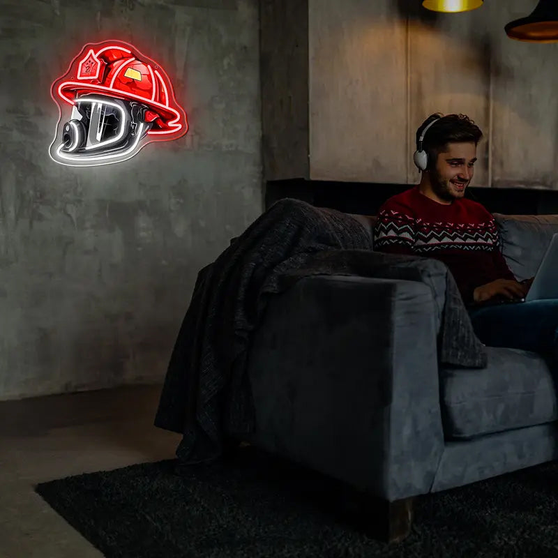 Neon Fyrverkerihjälm med Zentronix Design