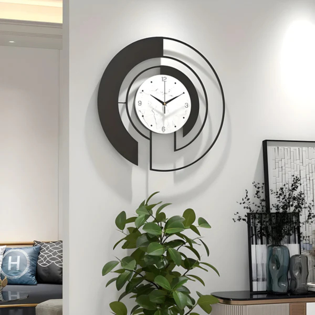Stor Sort Moderne Vægur – Elegant Design til Dit Hjem