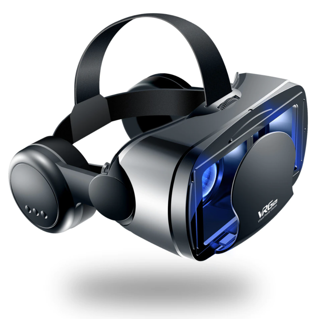 Smarta VR-glasögon med inbyggda hörlurar för iPhone och Android