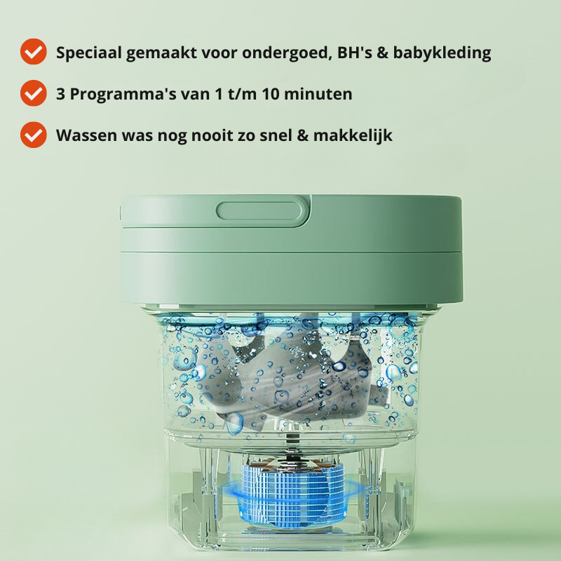 Foldbar Mini-Vaskemaskine med Tørrefunktion – Praktisk Design