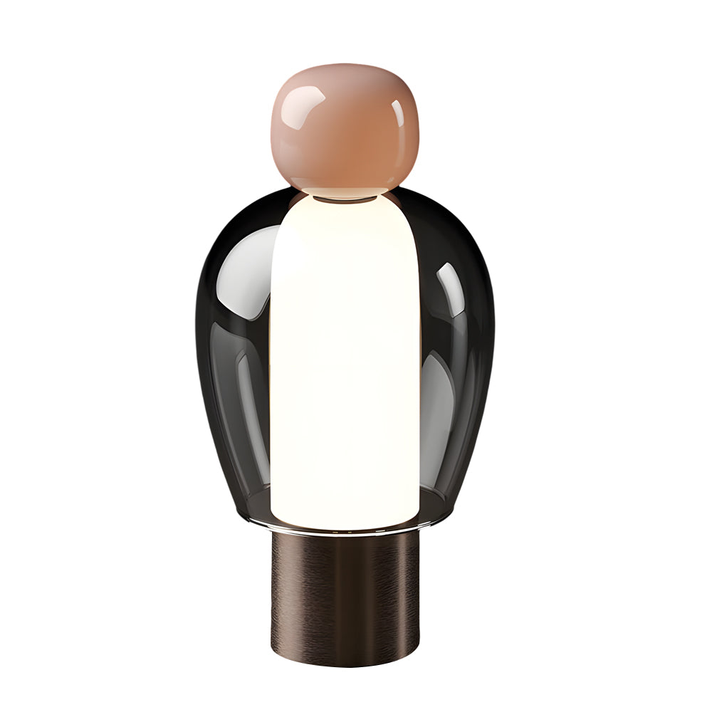 Genopladelig Bordlampe i Glas med Justerbar LED-lys