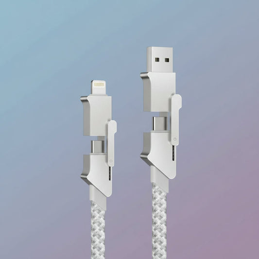 Universalt 4-i-1 Fladt Flettet Opladerkabel - Hurtigopladning