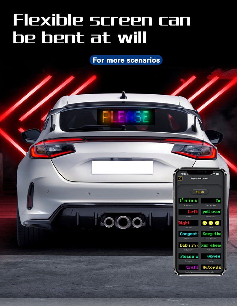 Programmabel LED-display til bilen til effektiv kommunikation