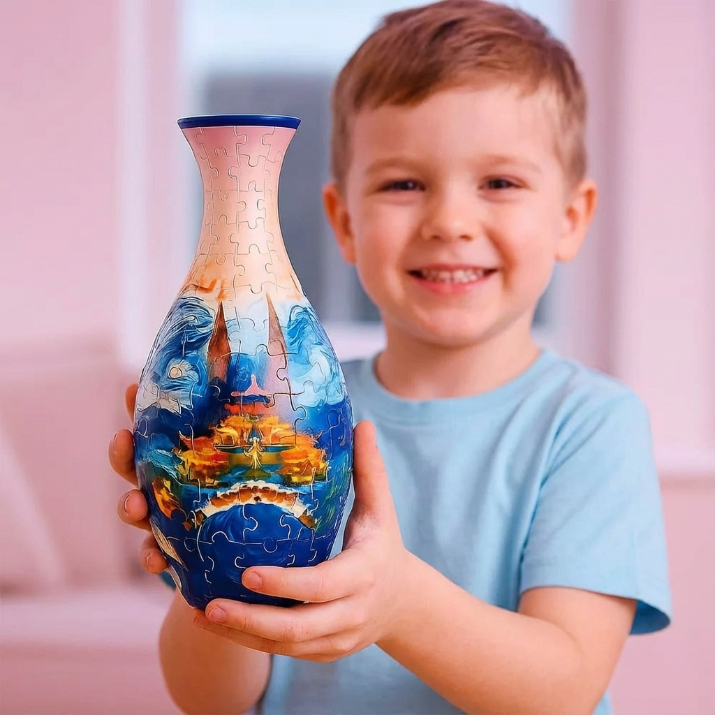 Elegant 3D Pusselvas - Designad för äkta blommor