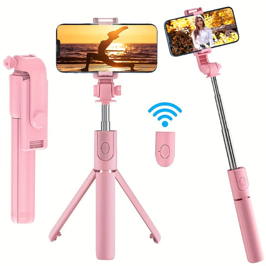 Kompakt Selfiestang med Trådløs Fjernbetjening og 360° Rotation