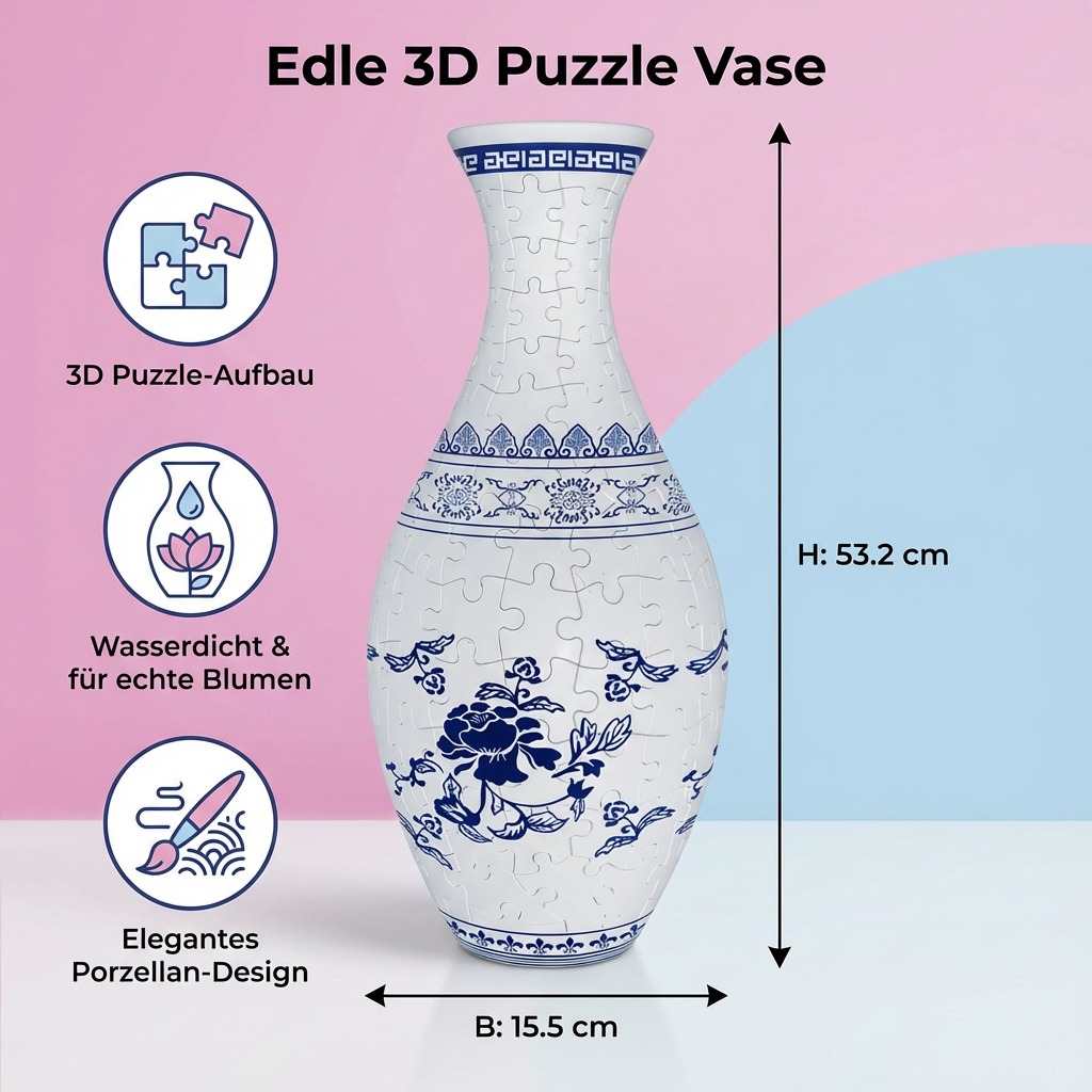 Elegant 3D Pusselvas - Designad för äkta blommor