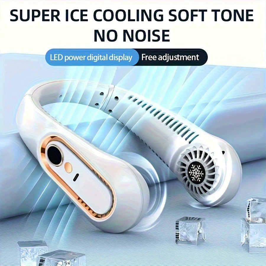 Trådløs USB-halsventilator med kraftig og stille køling