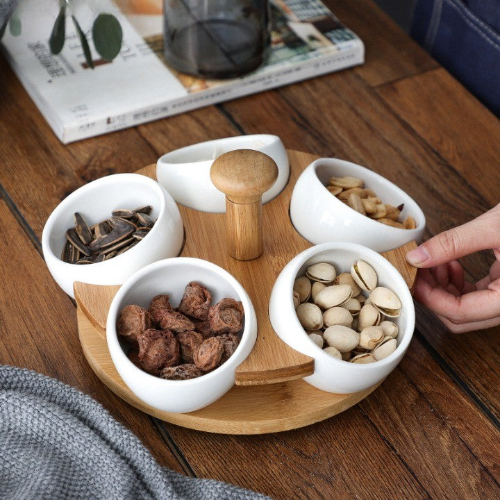 Tea Time Bamboo Porslin Serveringsbricka