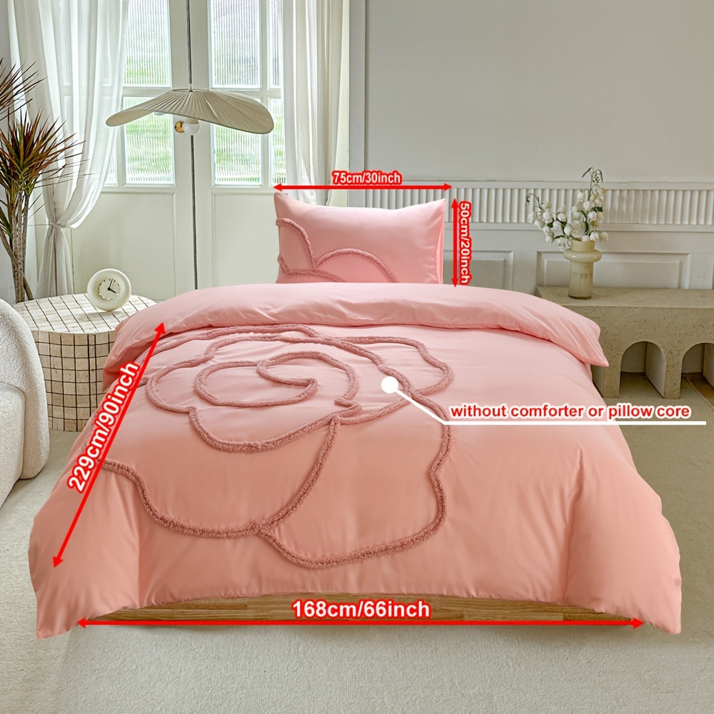 Elegant sängklädesset med blommigt motiv – påslakan och örngott