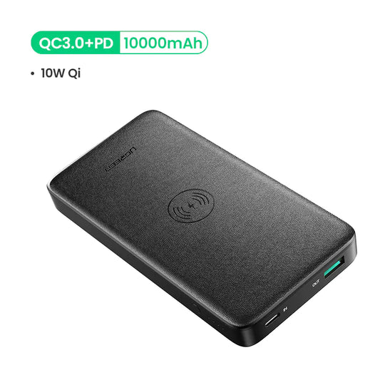 10,000mAh Trådløs Hurtigopladnings Power Bank – Dobbelt Udgange