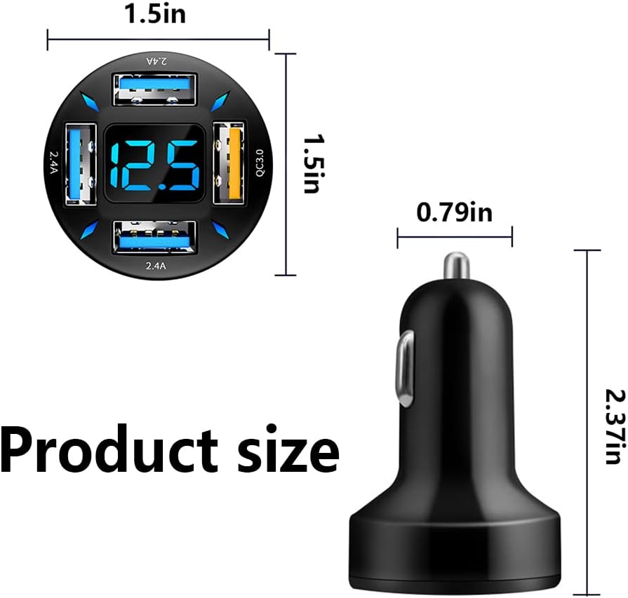 66W Billaddare med USB PD och QC 3.0 – Universal 12-24V