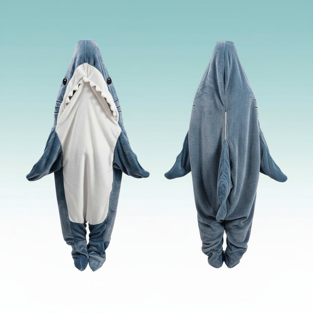 Hajformet Bærbar Tæppe Hoodie – Sjov og Varm Komfort