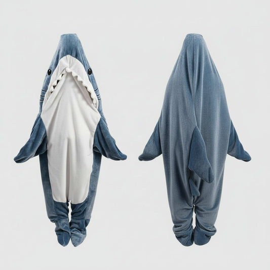 Hajformet Bærbar Tæppe Hoodie – Sjov og Varm Komfort