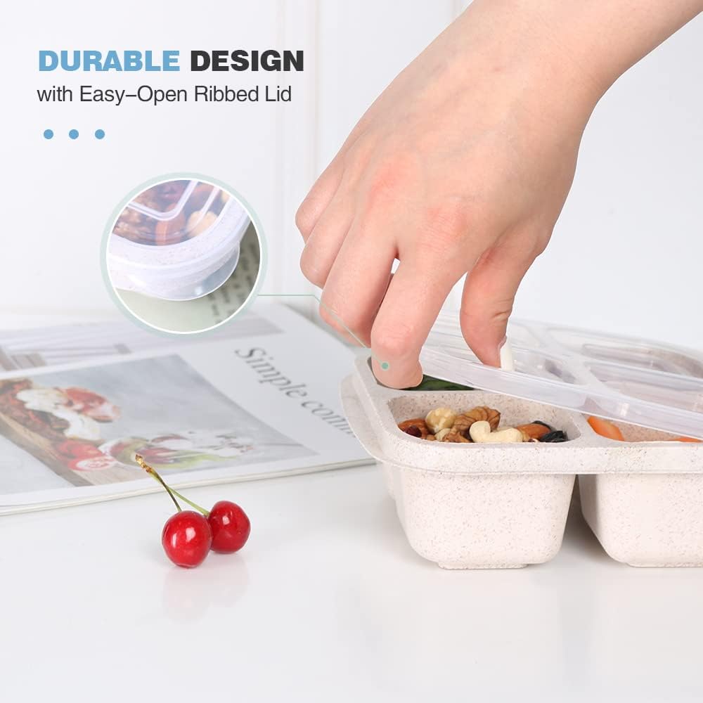 Funktionelle Madkasser i Bento-stil med 4 Rum (Sæt af 4)