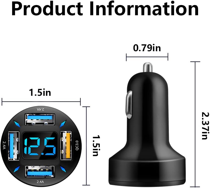 66W Billaddare med USB PD och QC 3.0 – Universal 12-24V