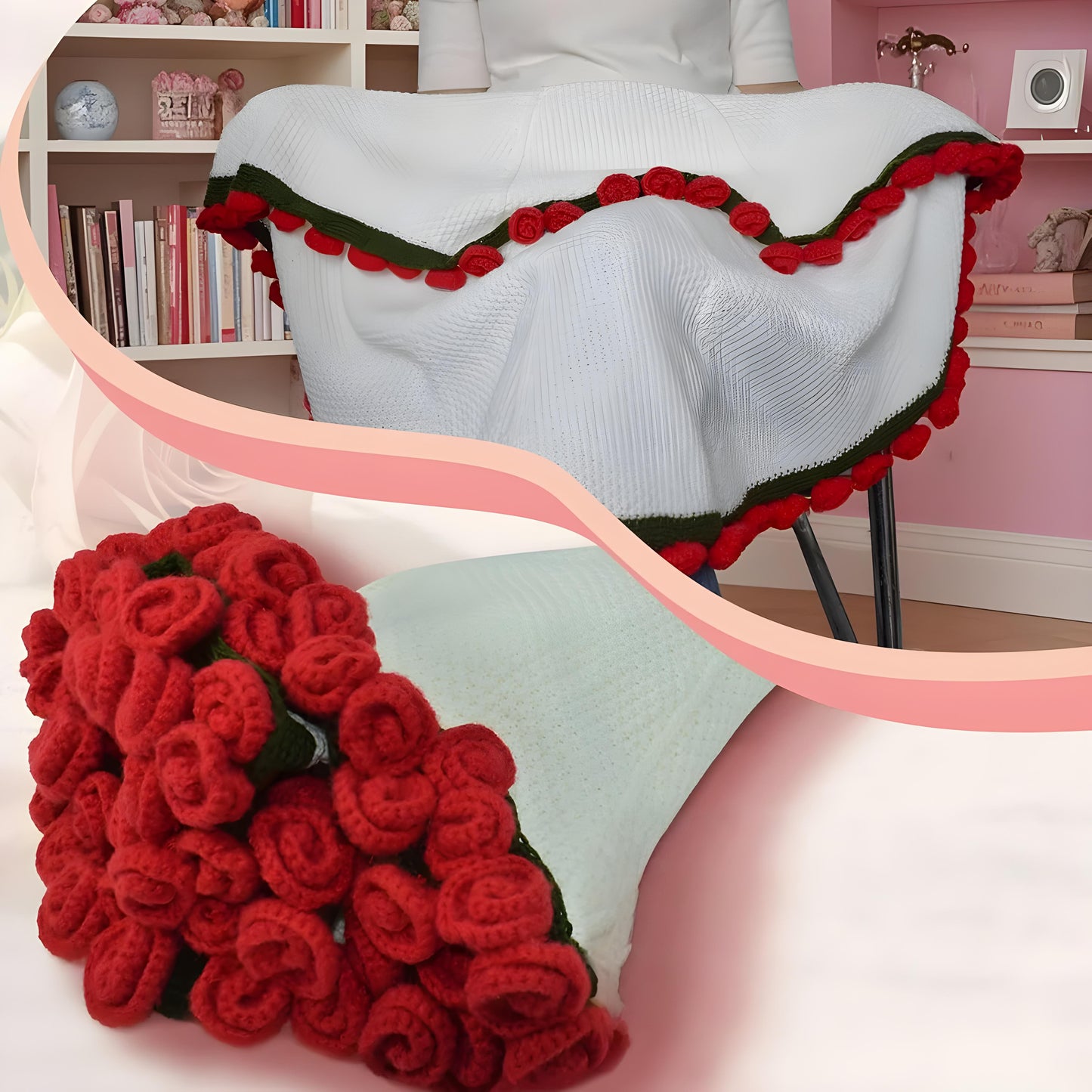 Luksuriøst 3D Rosen Tæppe – Forvandl Dit Rum Elegant