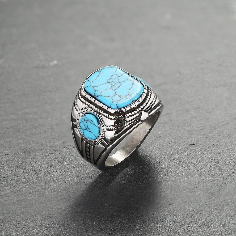Elegant Herrring med Turkos Sten – Kobolt