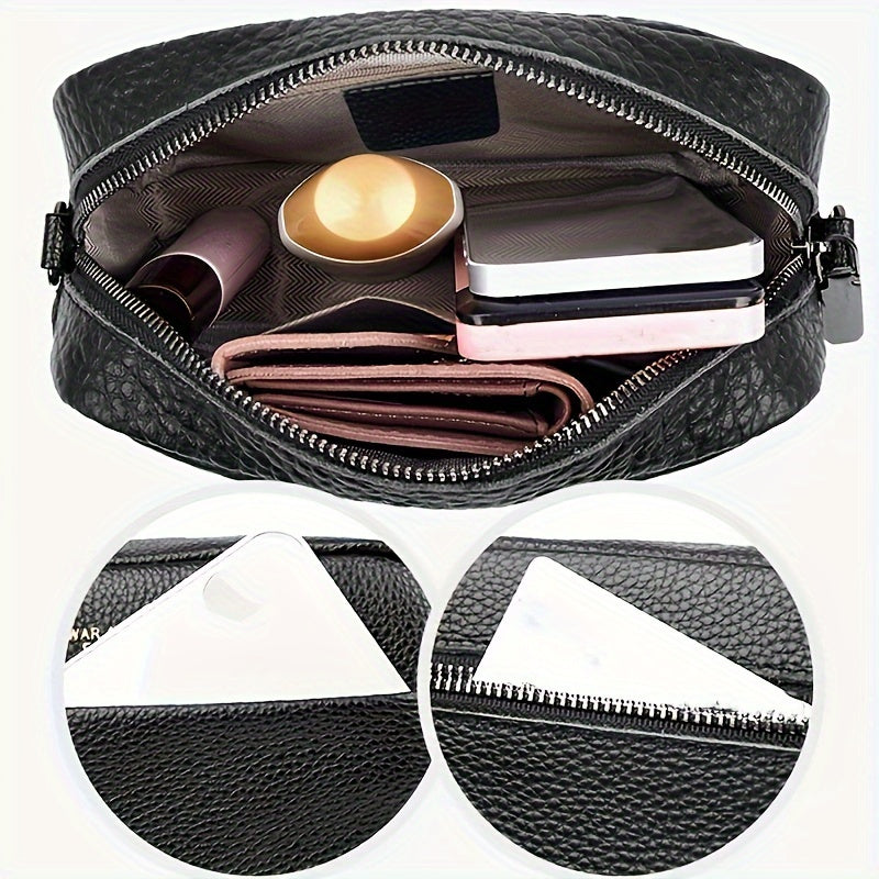 Elegant crossbody-väska i läder – Funktionell och stilren med justerbar rem