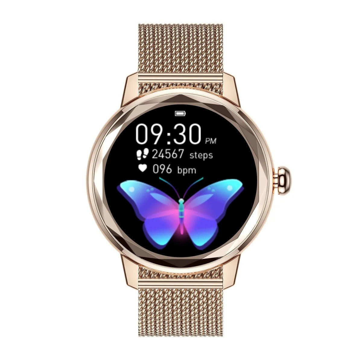 Smart guld smartwatch til kvinder – luksuriøs sportsur i rustfrit stål