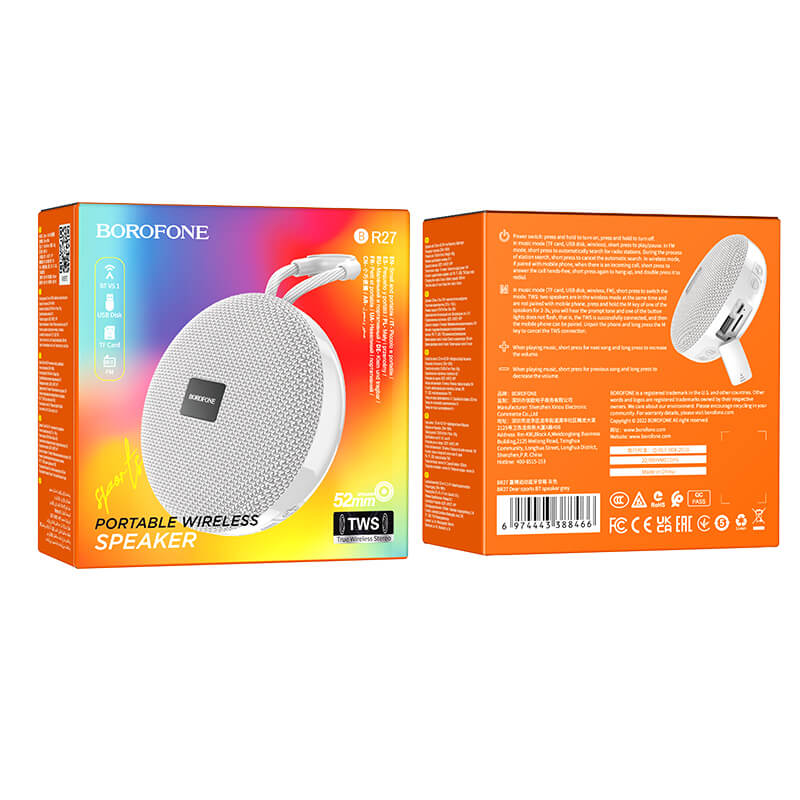 Kompakt Bluetooth-högtalare 3W med 5.0, AUX, microSD och 6 timmars batteri