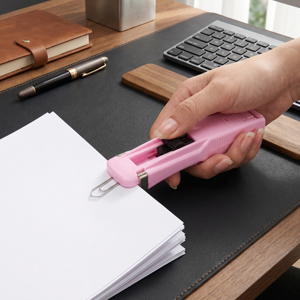 Metall Dokumentklammer med Reserveklammer | Papir Clip Organizer til Kontor, Skole & Hjem | 150 Stykker Inkluderet