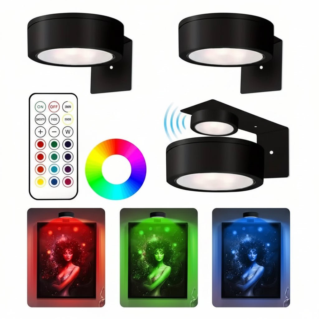 Magnetisk LED-bildlampa med fjärrkontroll - Trådlös och justerbar
