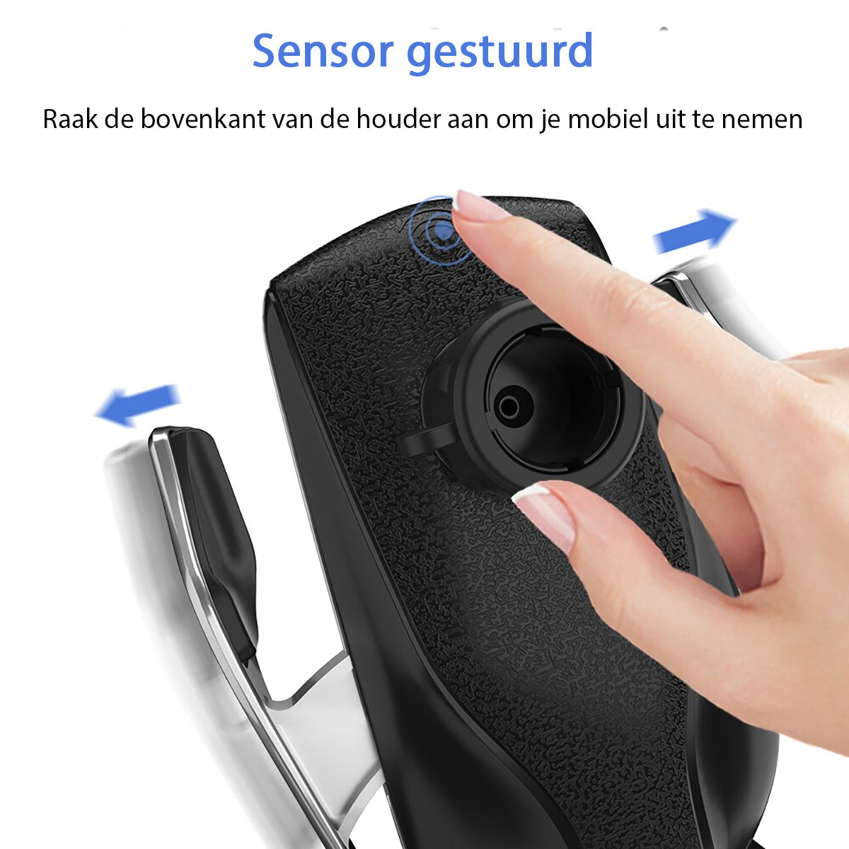 Smartphoneholder til bil med trådløs opladning og automatisk lås
