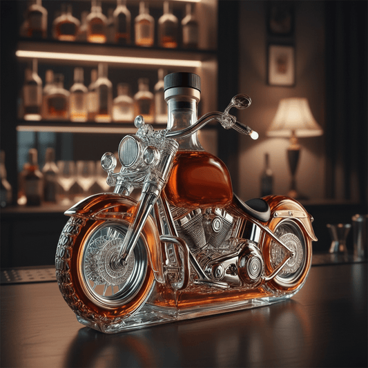 Motorcykel Whisky Karaffel - Unik V-Twin Glasdesign