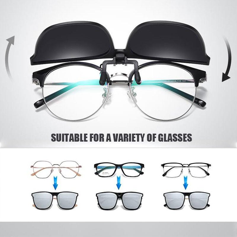 Polarisede Clip-on Solbriller med Foldbart Design