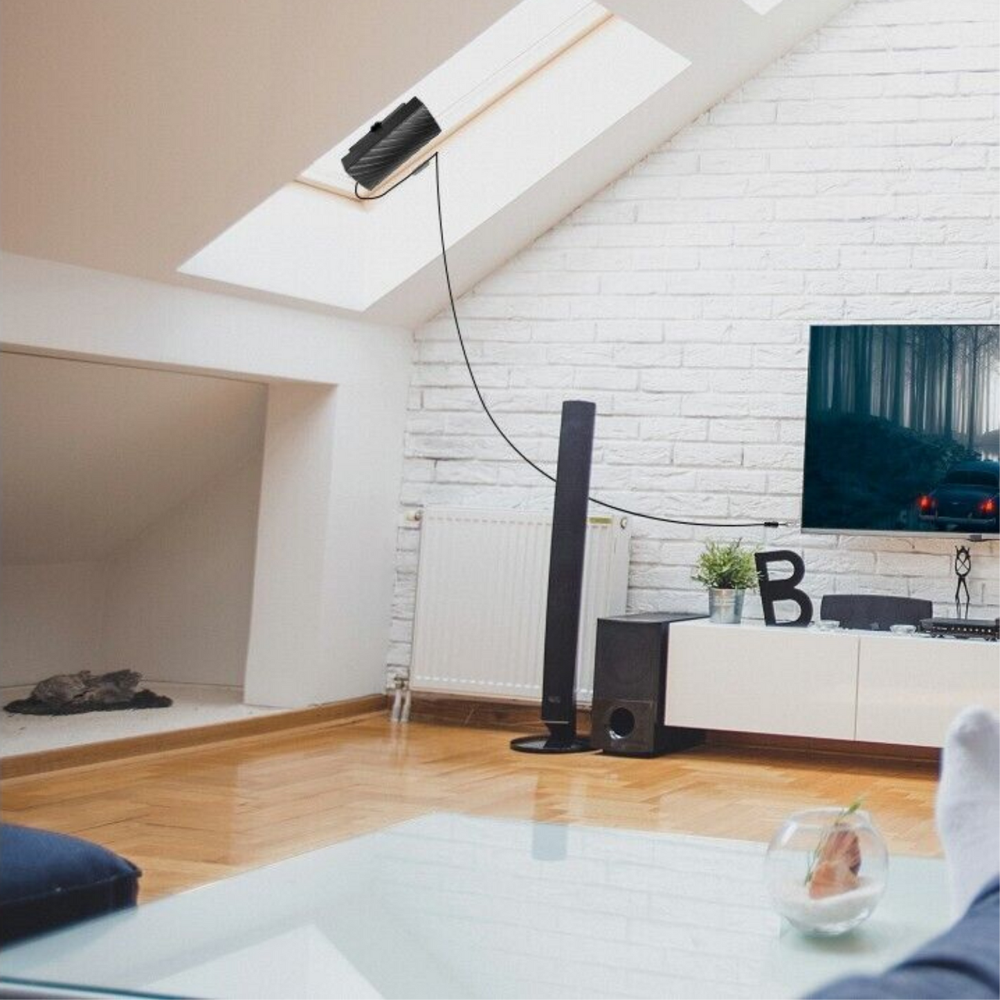 Indendørs TV-antenne, 4K, lang rækkevidde, digital modtagerantenne