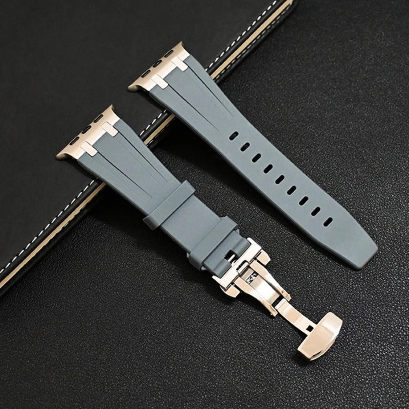 Silicone Urrem til Apple Watch med Elegant Titanium Lås