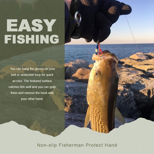 Fiskehandskar med halkfritt grepp och bekväm passform