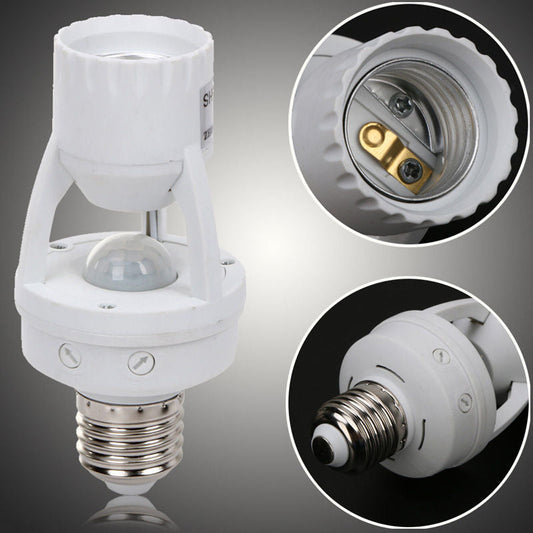 360 Rotating Motion Sensor Stikkontakt Switch Led Pære Base