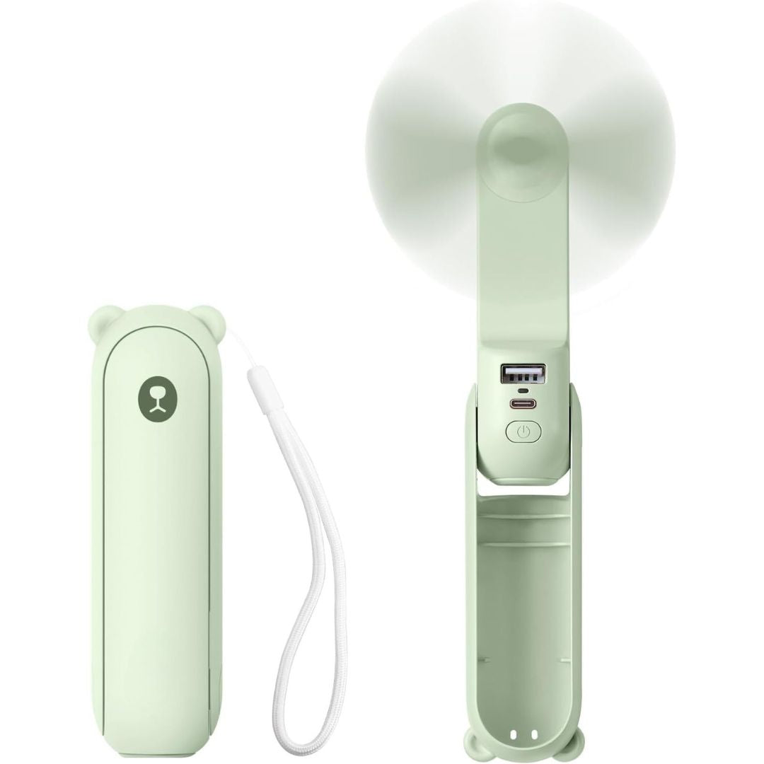 3 i 1 Håndholdt Mini Vifte | USB Opladelig, Sammenklappelig Design & Ideel til Rejser, Camping og Udendørs Aktiviteter