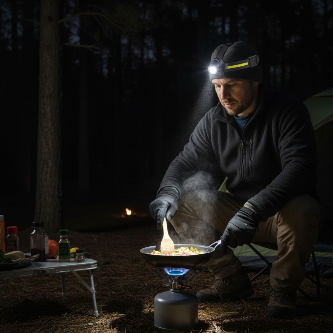 Fagligt Hovedlampe 1000 Lumen med Rødt Lys Indstilling