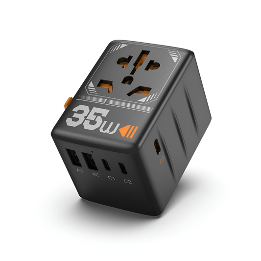 Rejseadapter 100W med Global Kompatibilitet og USB-C