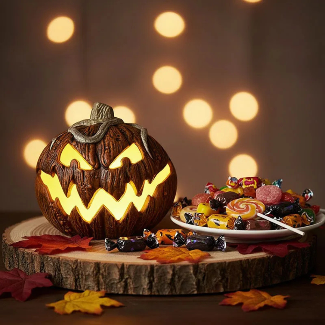 Läskigt nattljus med pumpa - Spooky belysning för Halloween